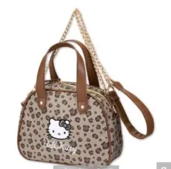 ★新品 ハローキティ ショルダー付き ハンドバッグ ヒョウ柄 アベイル