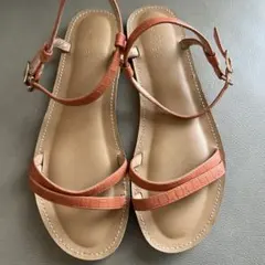 新品⭐︎BEAMS HEART サンダル クロコ型押し オレンジ Lサイズのサムネイル