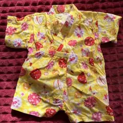 女の子　黄色甚平　90センチ
