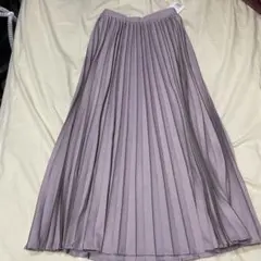 natural couture 薄紫 プリーツスカート F ウエストゴム