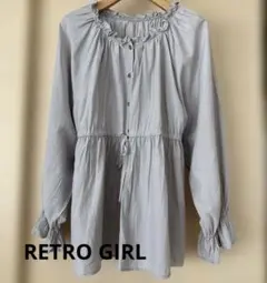 RETRO GIRL レトロガール　ライトグレー　チュニック　ブラウス