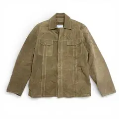 90s US古着 レザージャケット M 大きめ 茶系 コントラストステッチ