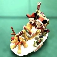 【ディズニークリスマス】ミッキー&ミニー　ソリフィギュア＋ぬいぐるみ