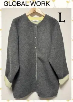 GLOBAL WORK ＊バイカラーニットブルゾン