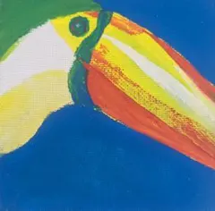 抽象画 鳥の頭部 キャンバス