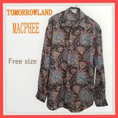 マカフィートゥモローランド　デザインシャツ アート柄ブラウス　長袖Freeサイズのサムネイル