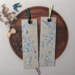 *ハンドメイド　ブックマーク　大人可愛い　布製　秋色　ハトメ付き　文庫本