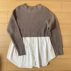 【美品】niko and ... ニコアンド ニット・シャツ重ね着