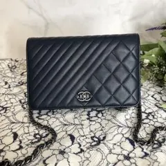 【asa 様専用】CHANELボーイシャネル チェーンウォレット ネイビー
