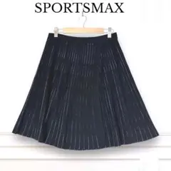 SPORTSMAX スポーツマックス 膝丈 ニット フレアスカート M 黒