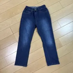 デニムブルー ストレートパンツ ゴムウエスト