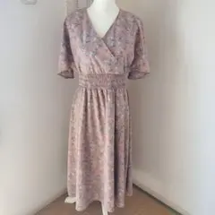 値下げ!!【トッコクローゼット】フラワープリント 半袖ロングワンピース