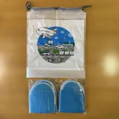 JAL 日本航空 巾着袋 スリッパ 세트
