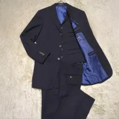 スーツ YA5(L相当) 3ピース パーソンズフォーメン ウール 黒系 古着