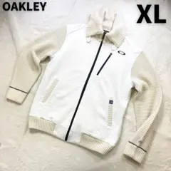 OAKLEY 切替ニット ケーブル網 ウール混 ハイネックジャケット XL