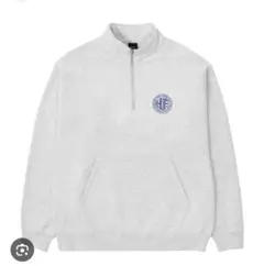 HUF グレー ハーフジップ トレーナー