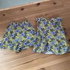 キッズ 花柄 セットアップ トップス ショートパンツ