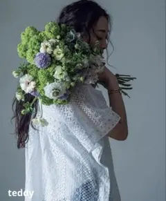 ハグオーワー＊ヌキテパコラボ＊レースVネックミディアムスモック