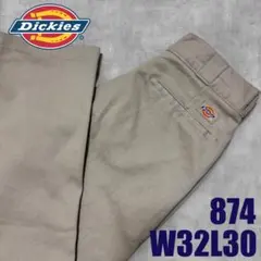 US古着 Dickies 874 ワークパンツ W32L30 ベージュ チノパン