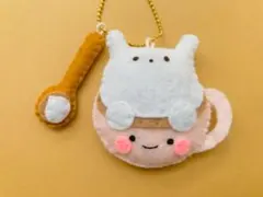 ハンドメイド　フェルトマスコット　ふわふわラテ(うさぎ)