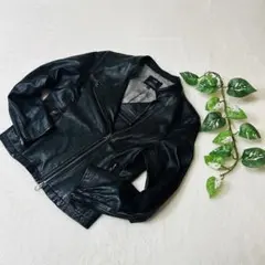 【美品】23区 ラムレザー ダブル ライダース ブラック 羊革　34