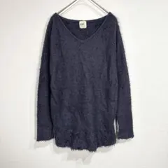 A.R.T by OFUON【M】長袖Vネックジャギーニット プルオーバー