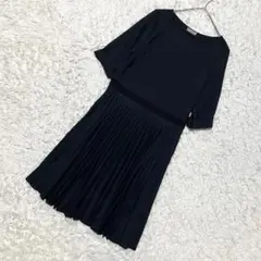 美品✨マーガレットハウエル プリーツ フレアワンピース 黒 ブラック 2