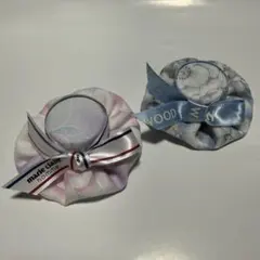 ハンドメイド ブローチ2個セット 花柄リボン 上品カラー バッグ帽子に