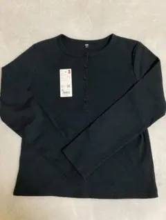 UNIQLO リブヘンリーネック 長袖Tシャツ XL
