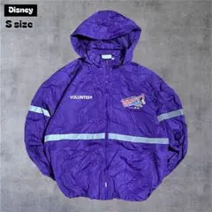 ディズニーマラソンボランティアナイロンジャケット企業ロゴパープルSサイズ