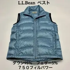 L.L.Bean 水色 ベスト　ダウン95％　フェザー5％　７５０フィルパワーのサムネイル
