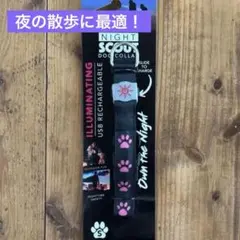 USB充電式 犬用　首輪 S LED 肉球型　ライト付き　光る