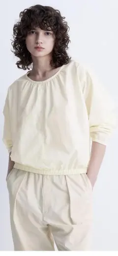 パラシュートブラウス　ユニクロユー　uniqlou XXL 長袖　オフホワイト
