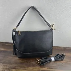 ショルダーバッグ 大容量 本革クロスボディバッグ ブラック 牛革ショルダーバッグ