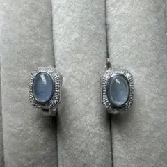 アクアマリン　ピアス　シルバー