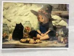 ジグソーパズル　1000ピース　少女と黒猫・魔法使いの弟子【未使用】のサムネイル