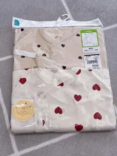【新品未開封】西松屋　長袖カバーオール肌着　ハート柄　2枚組　60〜70cm