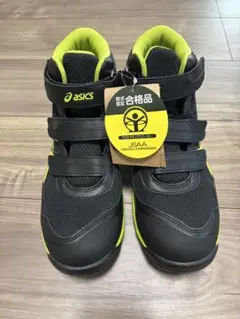 asics製 安全靴 27.0cm ブラック/ネオンライム - メルカリ