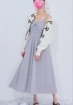 AnMILLE リボンギャザーキャミOP ワンピース ピンク