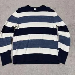 OLD GAP ブルーボーダー　コットンニット　M