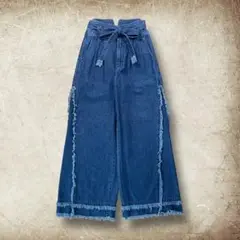 90's vintage　ワイドデニム　フリンジ　y2kアメカジ