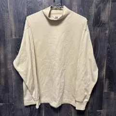 UNIQLO U ベージュ ブラッシュドモックネックTシャツ