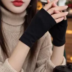 アームウォーマー ハンドウォーマー 指なし手袋 冷え性対策 シルクタッチ