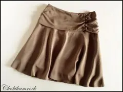 ペイトンプレイスくるみボタンフレアスカート9ベージュ系PEYTONPLACE