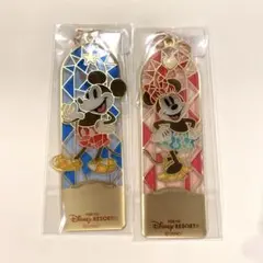 新品　未開封　東京ディズニーランド　ステンドグラス風ブックマーカー　2点セットのサムネイル