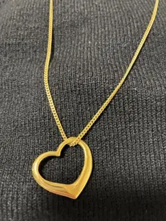 ハート型金メッキネックレス