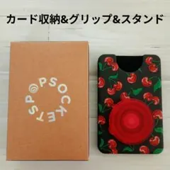 新品★ PopSockets スマホカードウォレット チェリー柄 スタンドのサムネイル