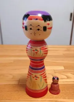 大泉清見 工人 15cm＆3cm 弥次郎系こけし2点セット