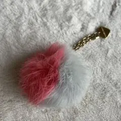 Samantha thavasaファー ポンポンチャーム ピンク グレー