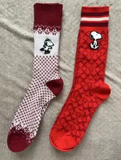 COACH x PEANUTS スヌーピーソックス2足セット